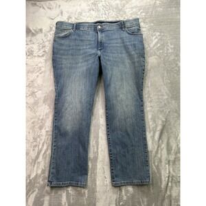 Lee Regular Fit Straight Leg Mid Rise Jeans Womens Plus Sz 26W Blue Flex Motion